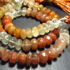 8 inches - AAA - Quality Mix Brown Copper - RUTILATED QUART - Micro Faceted Rondell Beads size 7 - 7.5 mm approx